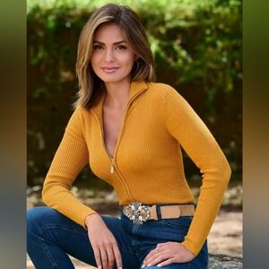 Boston Proper Ribbed Full Zip Cardigan